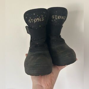 Stonz Starry Black Winter Boots Toddler Size 9